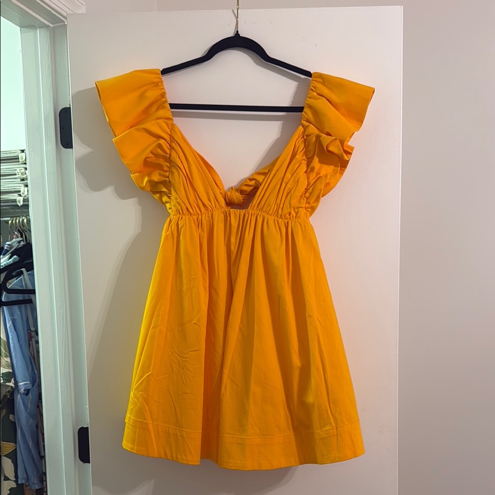 Vibrant Orange Ruffled Dress